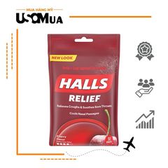 Kẹo HALLS Relief Cherry Flavor, 30 Viên