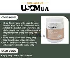 Viên Uống Bổ Khớp Sụn Vi Cá Mập Úc HEALTHY CARE Shark Cartilage 750mg