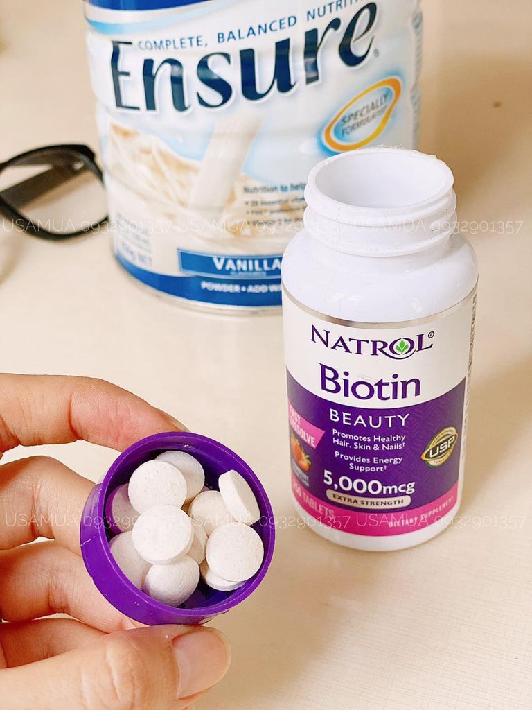 Viên Nhai Kích Mọc, Giảm Rụng Tóc NATROL Biotin Beauty 5000mcg