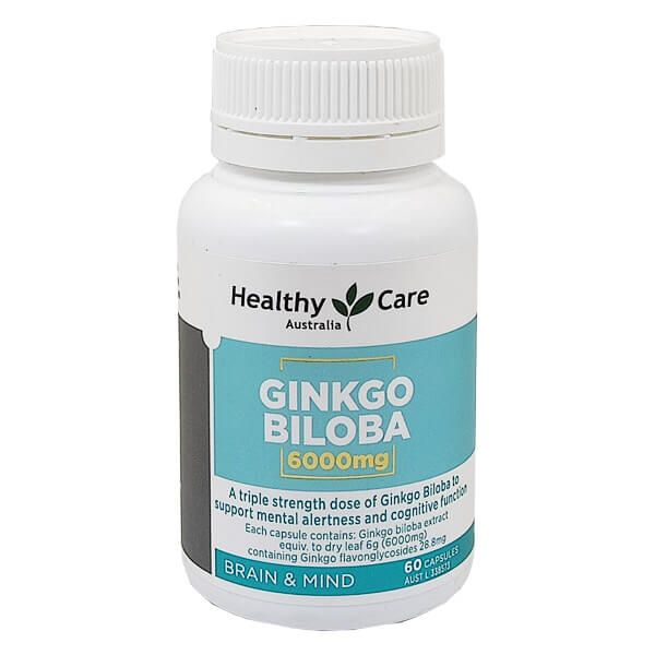  Bổ não Ginkgo Biloba 6000 Healthy Care 60 viên 