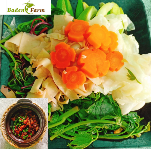 Thịt kho quẹt & rau luộc