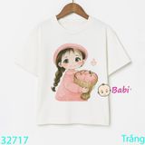 Áo Thun Tay Ngắn HÌnh Bé Gái Xinh xắn Cho Mẹ Và Bé (26kg - 56kg)