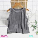  Áo Thun Croptop Sát Nách Bé Gái Màu Trơn Đơn Giản (30- 55kg) 