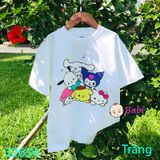 Áo Thun Bé Gái Cộc Tay In Hoạt Hình Dễ Thương (26kg - 60kg)
