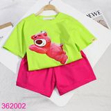 Bộ Tay Ngắn Quần Short In Gấu Dâu Xinh Xắn Size Đại (45kg-65kg)
