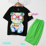 Bộ Bé Gái Áo Tay Ngắn Quần Lửng In Chú Gấu Dễ Thương (26kg-55kg)