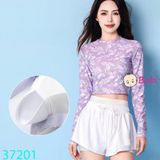 Bộ Bơi Tay Dài Màu Tím Xinh Xắn Size Đại (40 - 55kg)