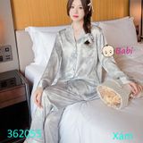 Bộ Pijama Lụa Tay Dài Quần Dài Size Đại (42kg-57kg)