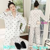 Bộ Pijama Lụa Tay Dài Quần Dài Size Đại (42kg-57kg)