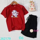 Bộ Thun Bé Trai Tay Ngắn Quần Ngắn In Gấu (26kg - 65kg)