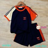 Bộ Bé Trai Bé Gái Tay Ngắn Quần Short In Logo Sành Điệu (11kg-45kg)