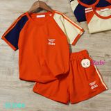 Bộ Bé Trai Bé Gái Tay Ngắn Quần Short In Logo Sành Điệu (11kg-45kg)