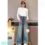 Quần Jean Suông Bé Gái Thêu Nơ Xinh Xắn (30kg - 45kg)