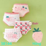 Combo 4 Quần Chip Tam Giác Cotton In Trái Dâu (26kg - 45kg)