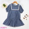 Đầm Babydoll Cổ Thủy Thủ Tay Phồng Xinh Xắn Cho Bé Gái (3 - 12 tuổi)