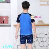  Đồ Bơi Cho Bé Trai Tay Ngắn In Cá Mập Kèm Nón (30kg - 50kg) 