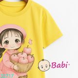 Áo Thun Tay Ngắn HÌnh Bé Gái Xinh xắn Cho Mẹ Và Bé (26kg - 56kg)