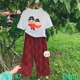 Bộ Bé Gái In La Bu Bu Quần Đỏ (26kg - 65kg)