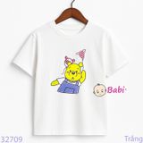 Áo Thun Tay Ngắn Hình Gấu Cho Mẹ Và Bé (23kg - 75kg)
