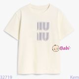 Áo Thun Tay Ngắn Chữ M.i.u.M.i.u Cho Mẹ Và Bé (23kg - 75kg)