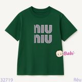 Áo Thun Tay Ngắn Chữ M.i.u.M.i.u Cho Mẹ Và Bé (23kg - 75kg)