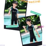 Bộ Bơi Bé Trai Tay Ngắn Quần Ngắn Chữ SUMMER (30-55kg)