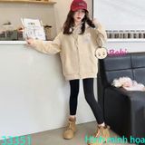 Áo Khoác Nỉ Da Cá Trẻ Em Hình Gấu Dễ Thương (23kg - 60kg)