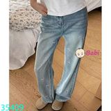 Quần Jean Dài Thêu Nơ Size Đại (52-75kg)