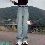Quần Jean Suông Dài Bé Gái Chữ B (52-75kg)