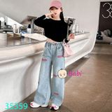  Quần jeans suông dài bé gái M4 (35 - 45kg) 