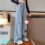 Quần jeans suông dài bé gái M5 (35 - 45kg)