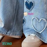 Quần jeans suông dài bé gái M5 (35 - 45kg)