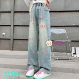 Quần jeans suông dài bé gái M6 (35 - 45kg)