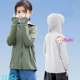 Áo Khoác Chống Nắng Trẻ Em Màu Trơn (30kg - 58kg)