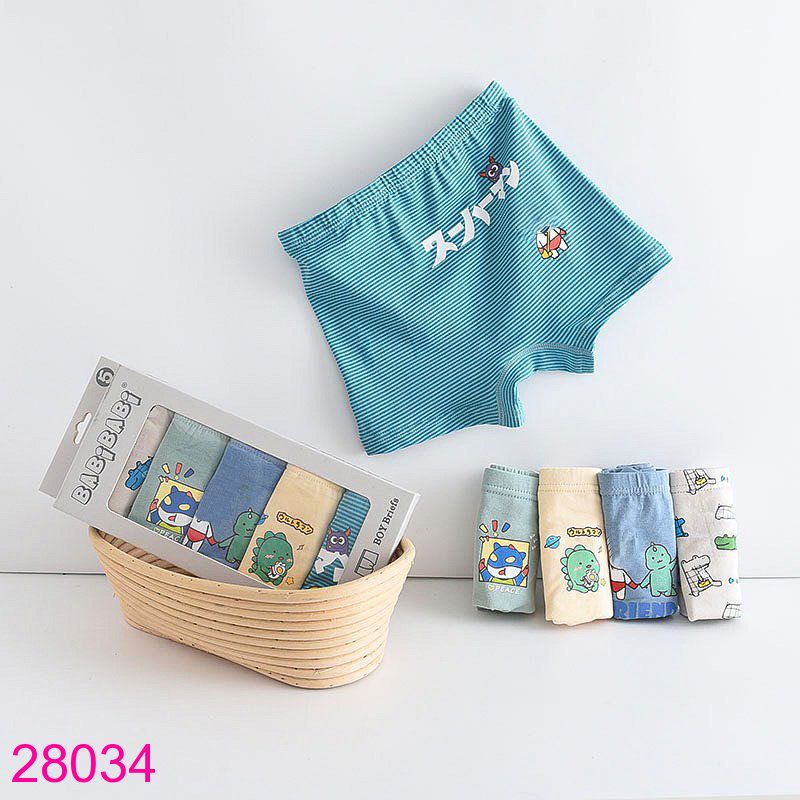  Set 5 Quần Chip Đùi Cotton Cho Bé Trai Nhiều Họa Tiết (6 - 10 tuổi) 