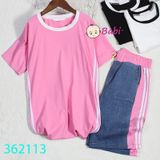 Set Bộ Áo Thun Quần Short Jeans BG Size Đại (50kg - 80kg)