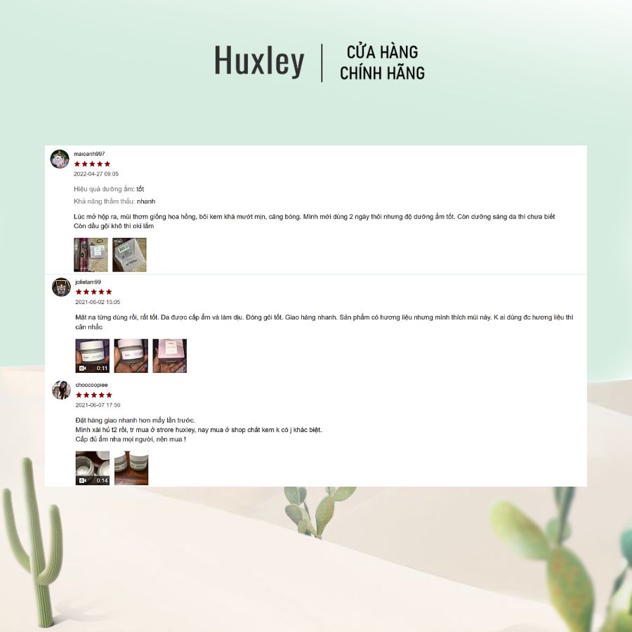 Combo dưỡng ẩm toàn diện Huxley Cream Fresh and More 50ml Huxley Essence Grab Water 30ml