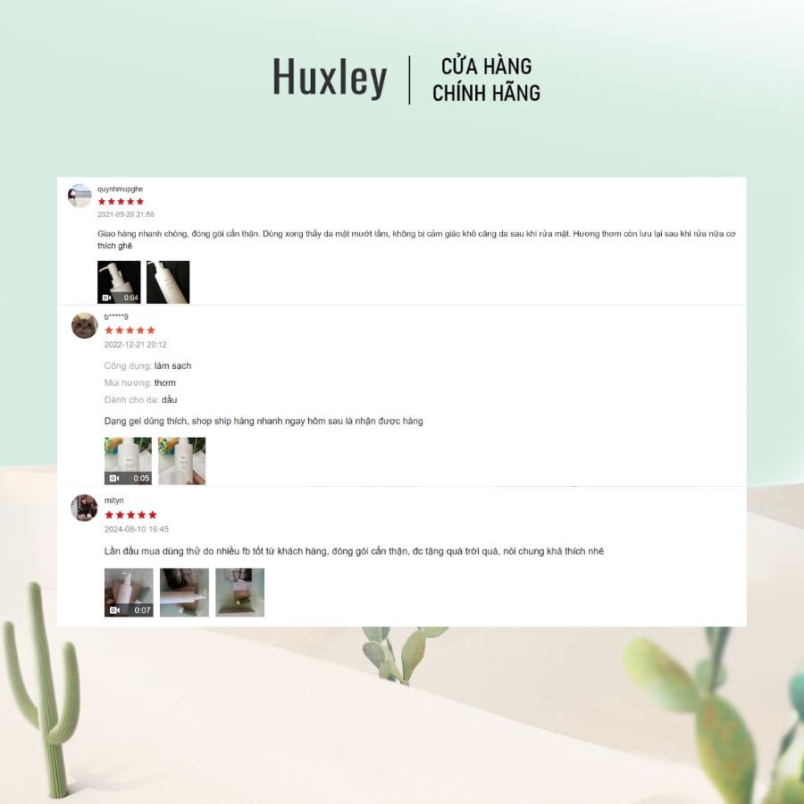 Combo Gel rửa mặt dịu nhẹ Huxley Cleansing Gel & Tinh chất Huxley Secret Of Sahara Esence Grab Water