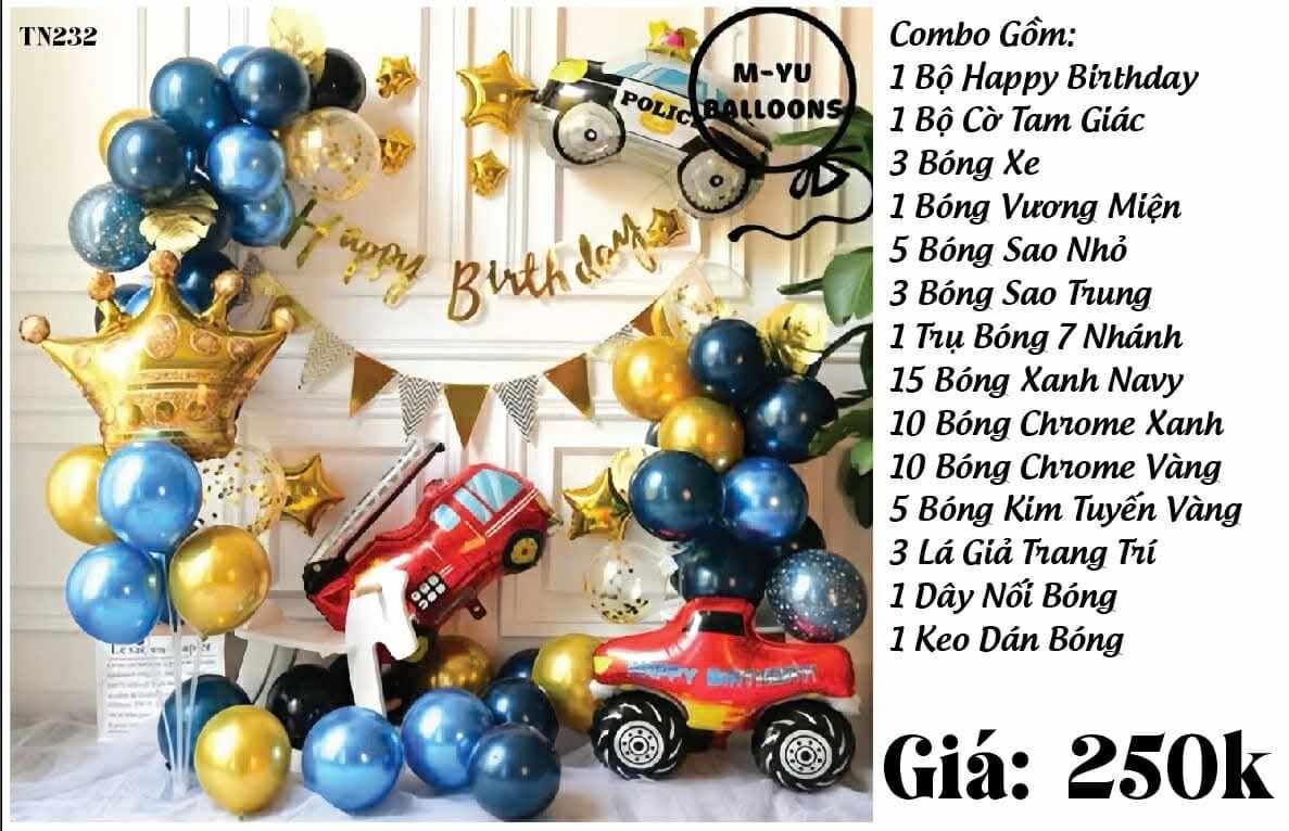 Set Combo Trang Trí Sinh Nhật Xe TN 232