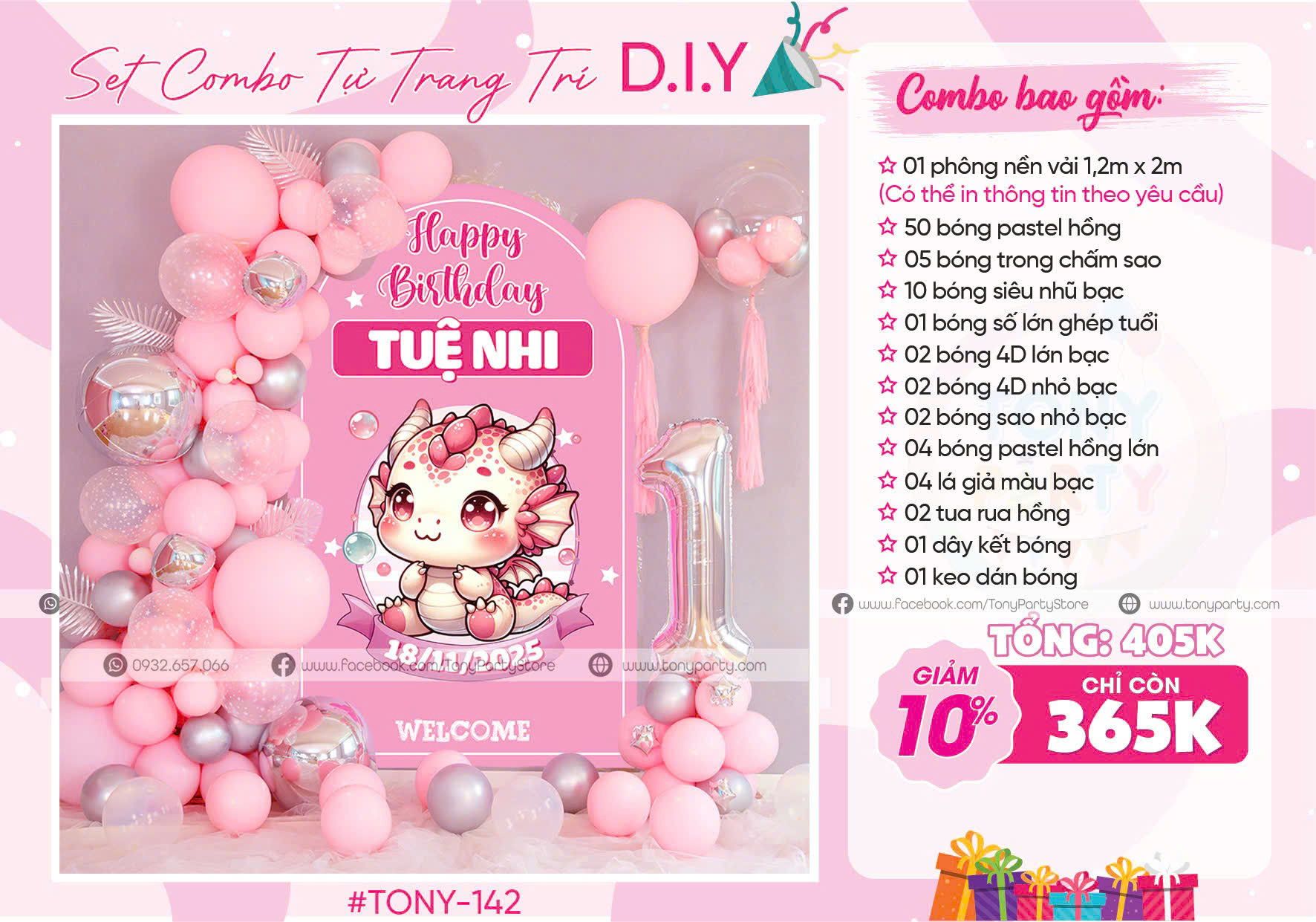 Set Trang Trí Sinh Nhật Bé Gái 142