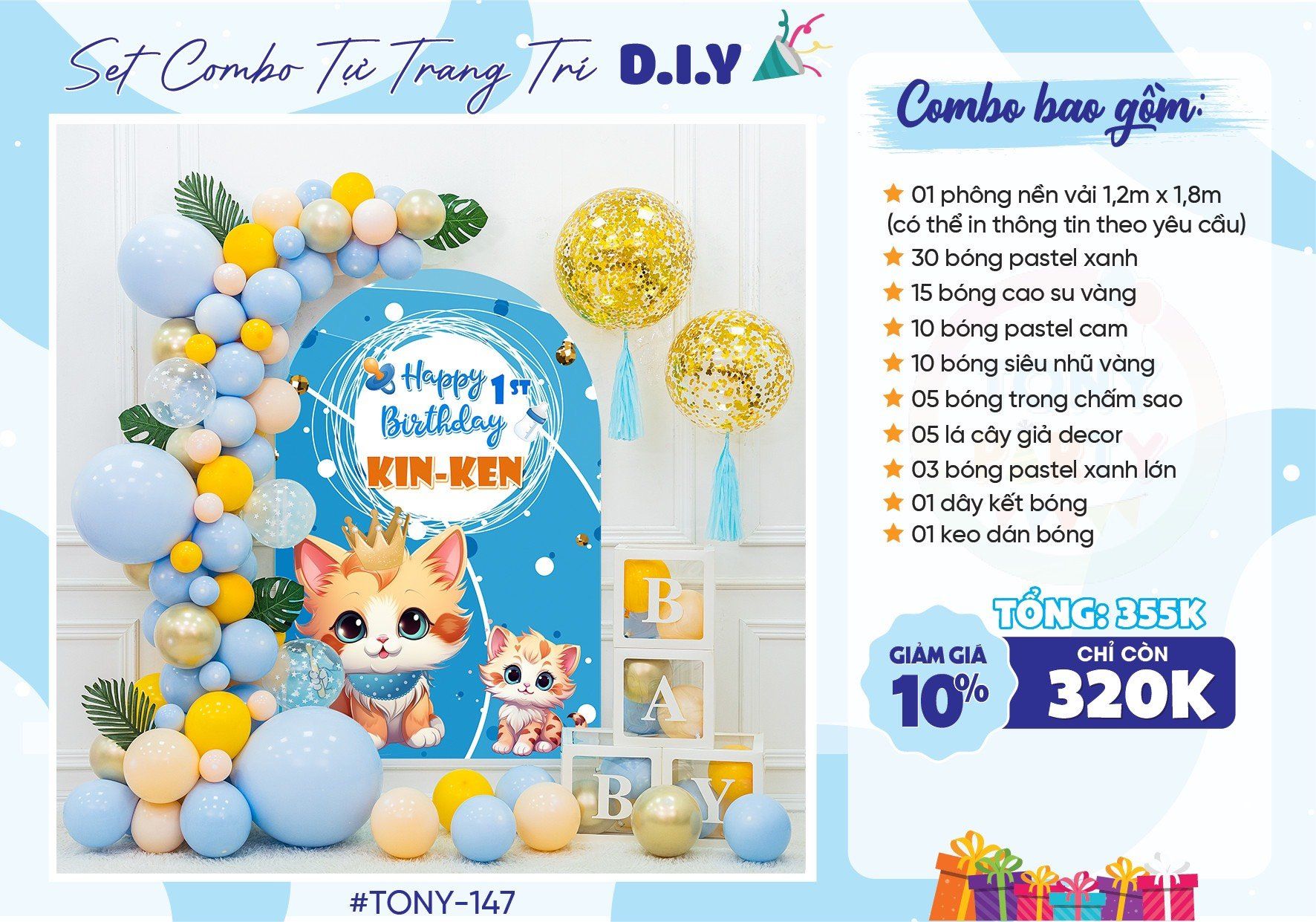 Set Trang Trí Sinh Nhật TONY 147
