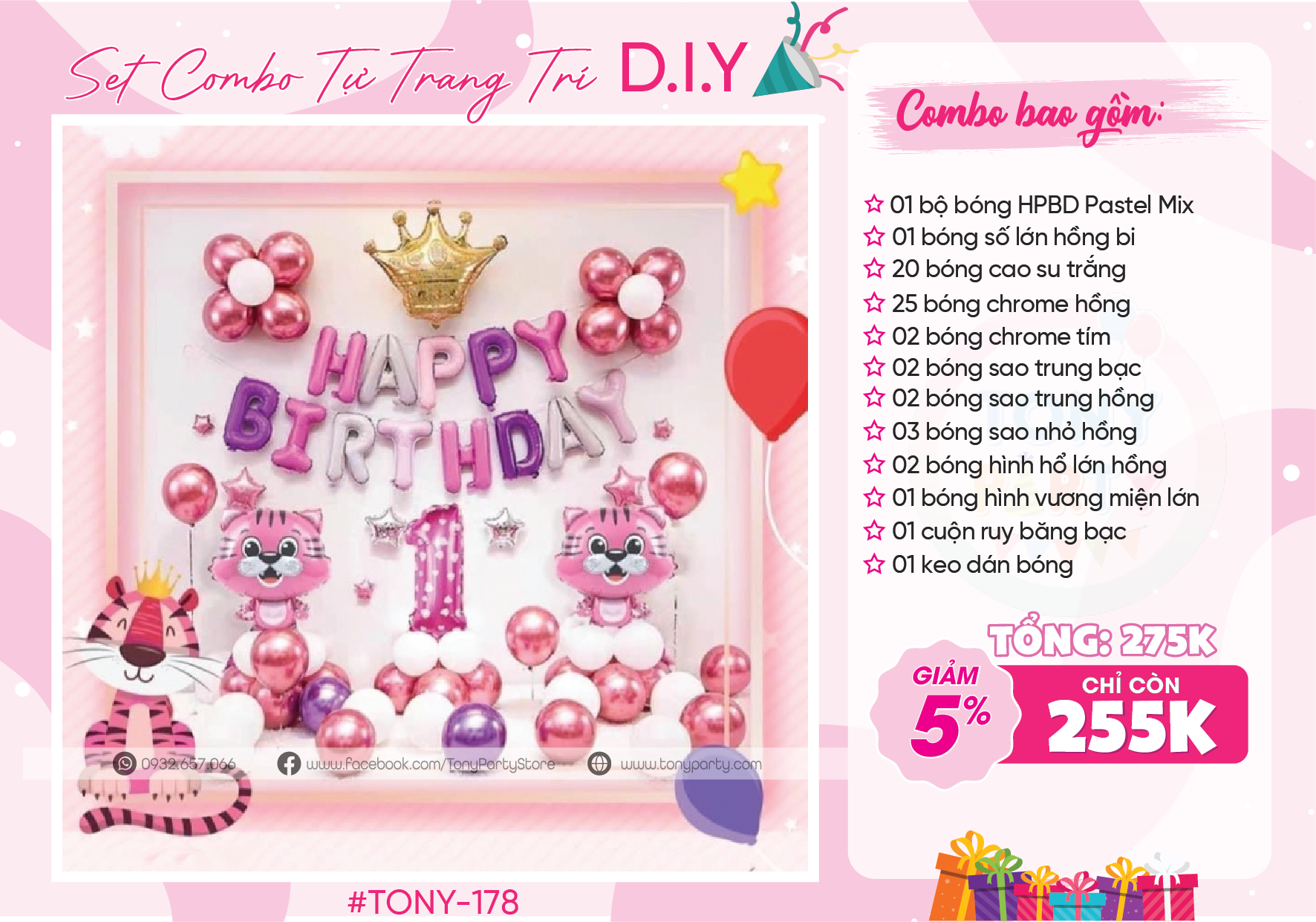 Set Combo Trang Trí Sinh Nhật - MS 178 (Set)