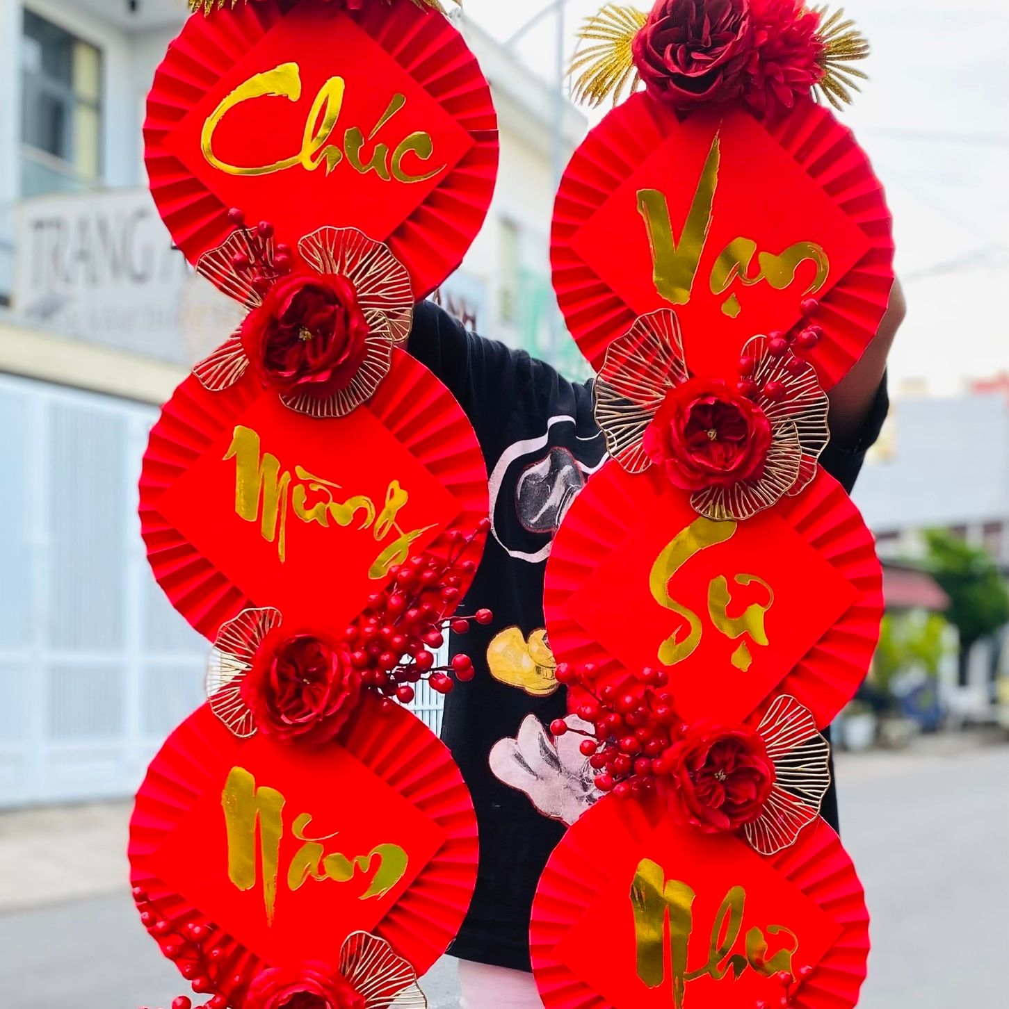 Liễn Quạt Dọc Handmade