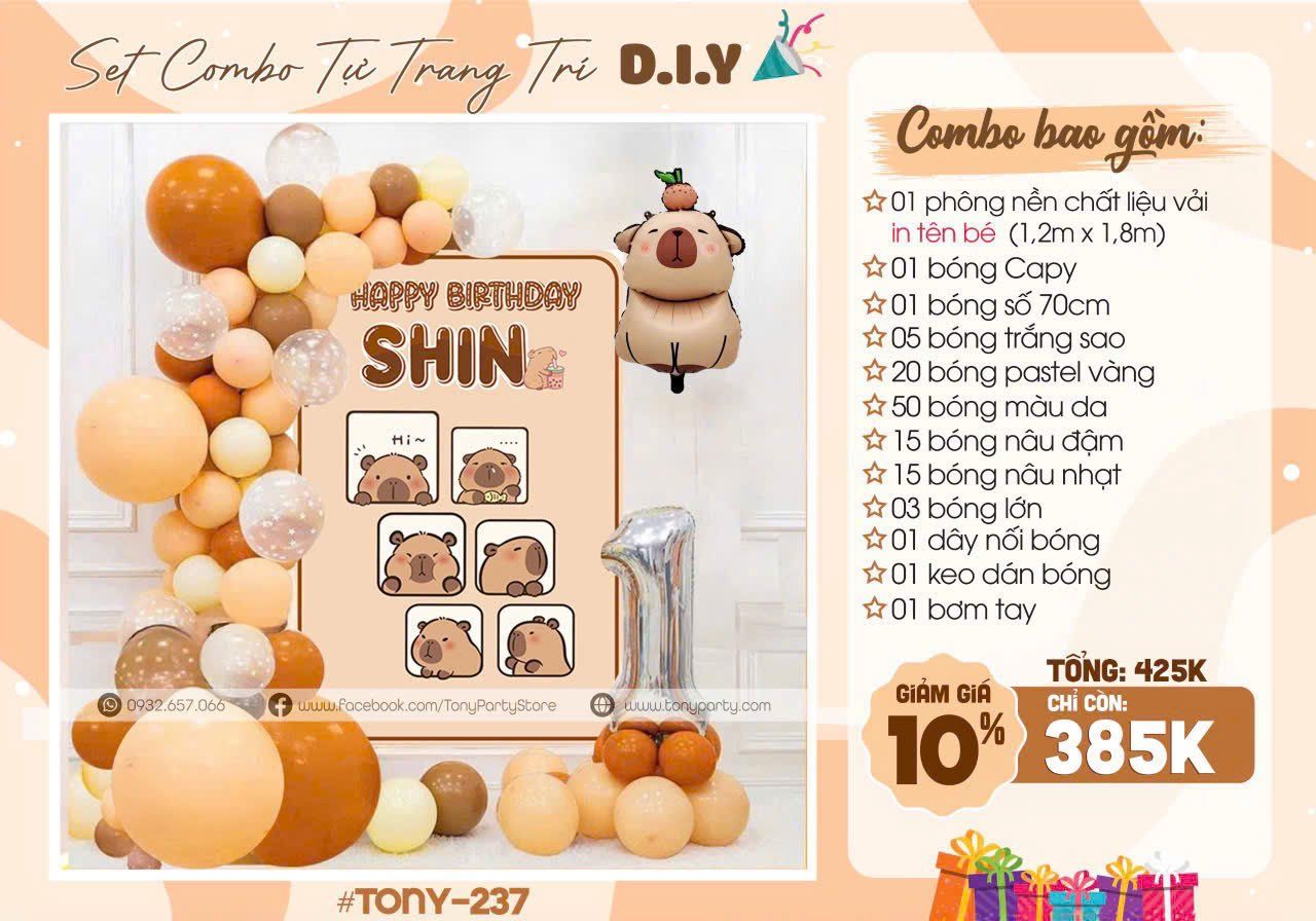 Set Trang Trí Sinh Nhật Capybara TN 237