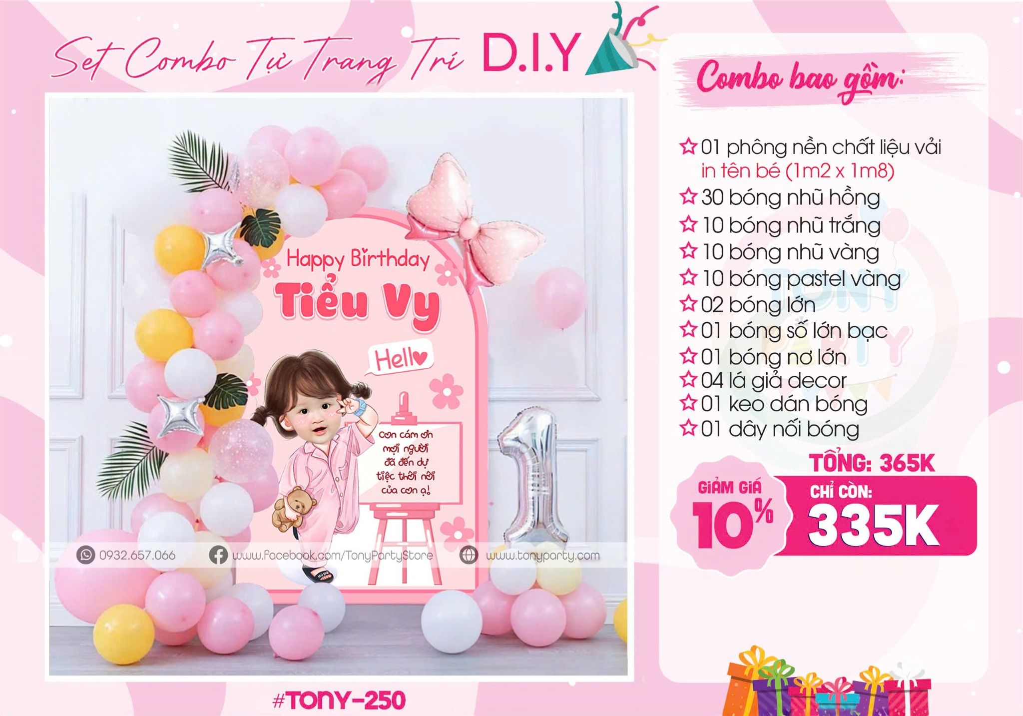 Set Combo Trang Trí Sinh Nhật MS 250