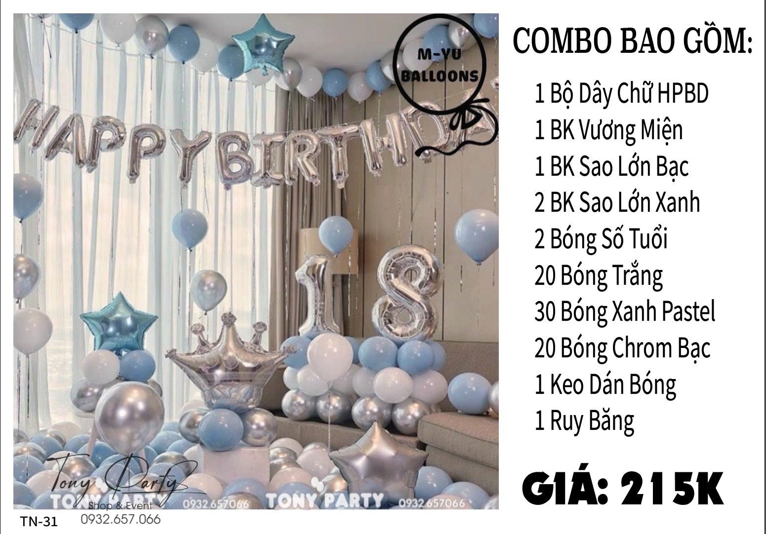 Set Combo Trang Trí Sinh Nhật TN 31