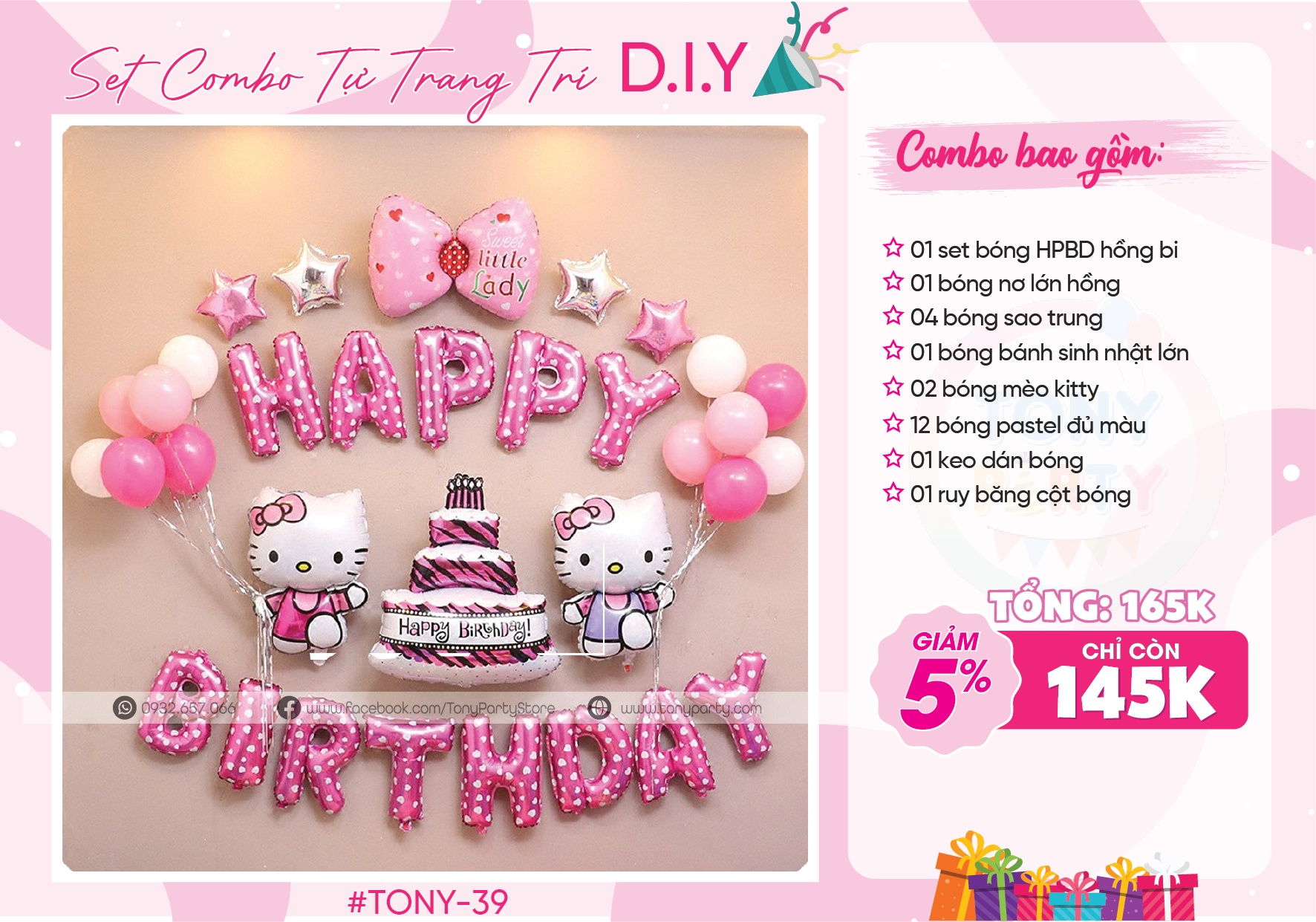 Set Combo Trang Trí Sinh Nhật TONY 39