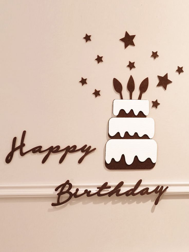 Set Happy Birthday Nỉ Nâu