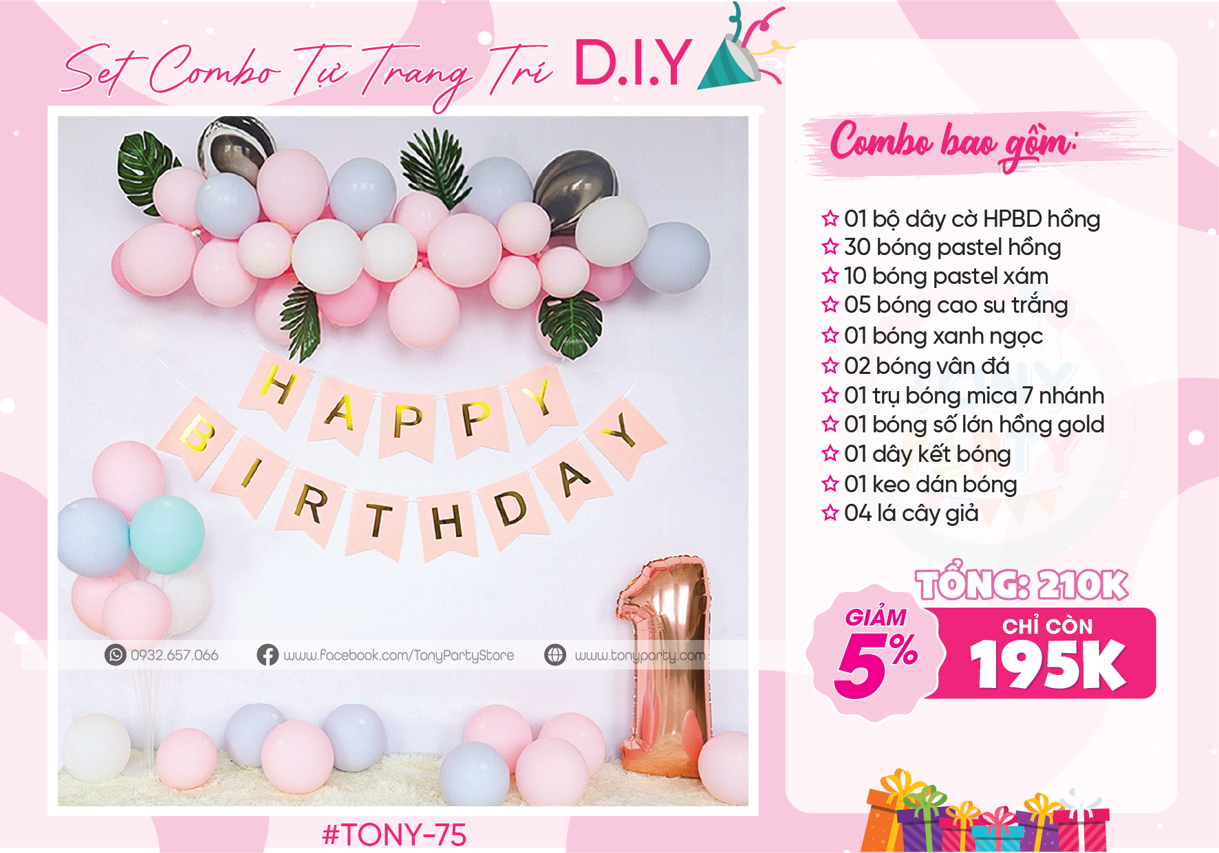Set Trang Trí Sinh Nhật TN 75