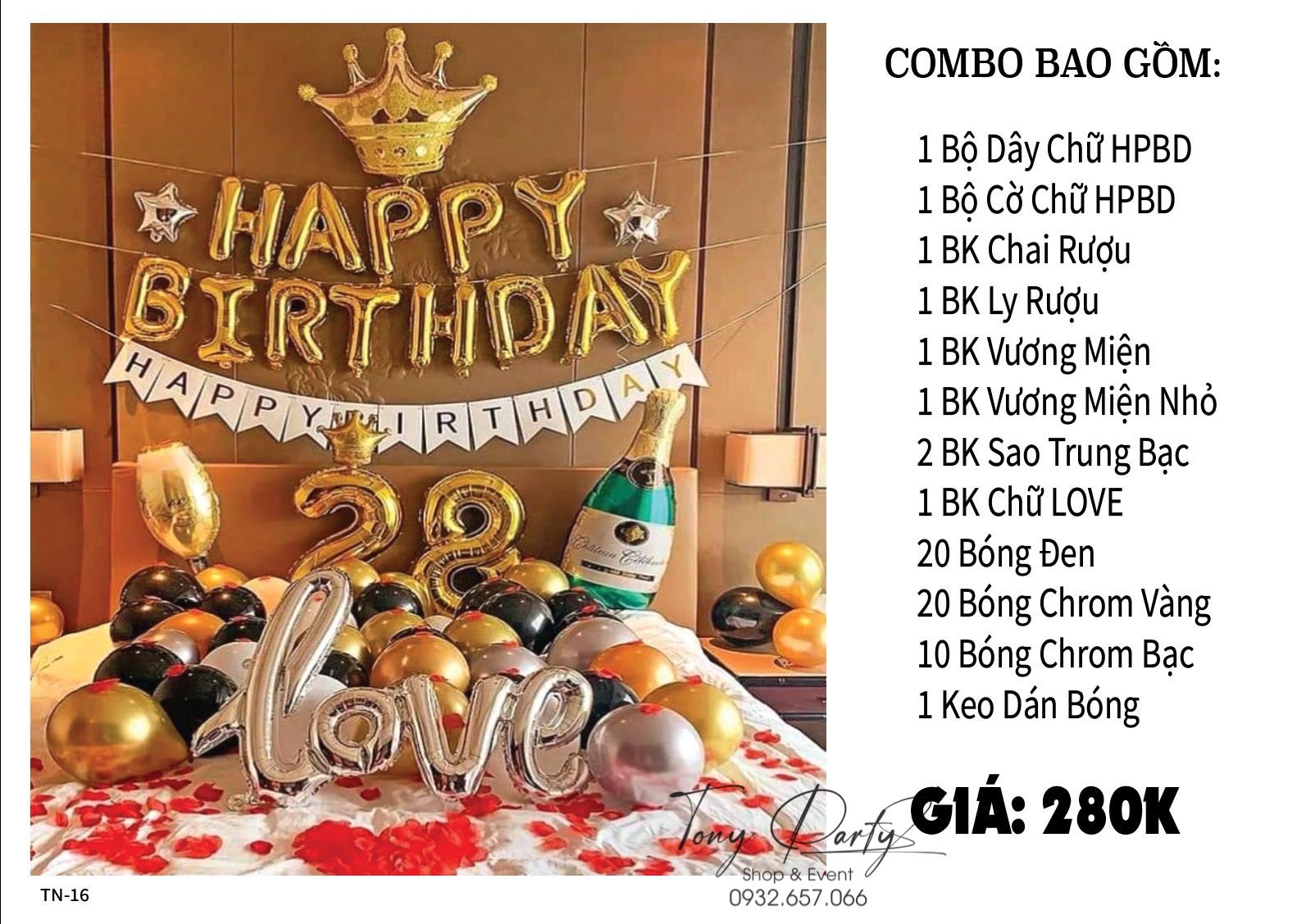 Set Combo Trang Trí Sinh Nhật TN 16